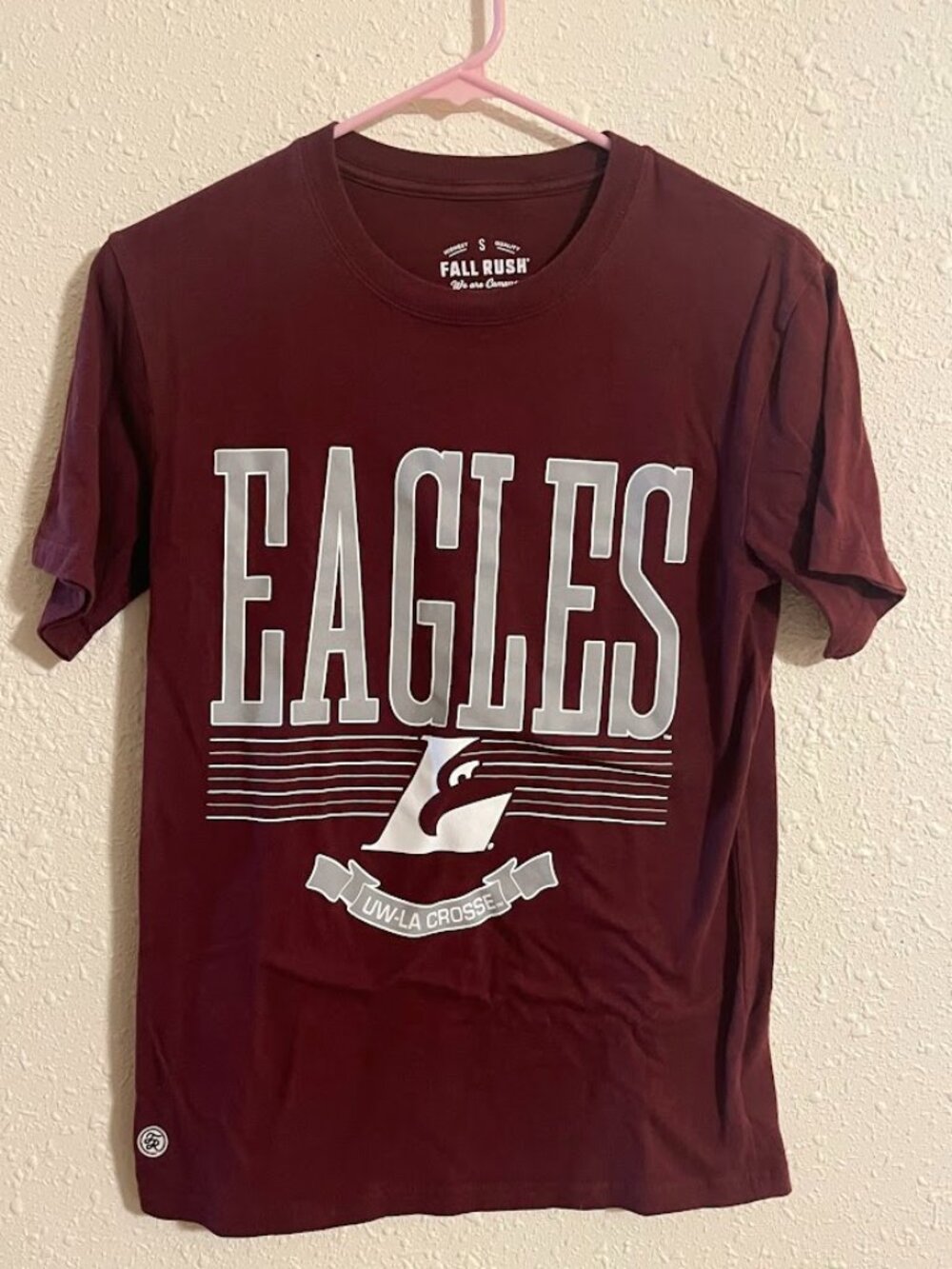 UW-La Crosse Eagles Short Sleeve T-Shirt, Maroon, Small